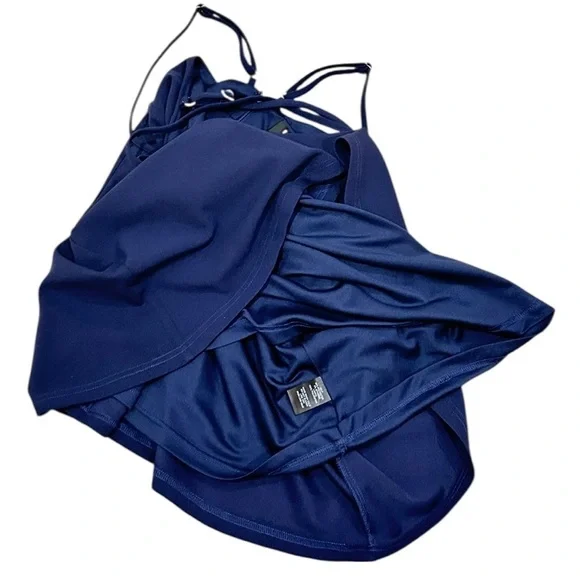 Lulu's believe in love Navy backless criss cross straps Mini skater Dress small - Picture 11 of 15